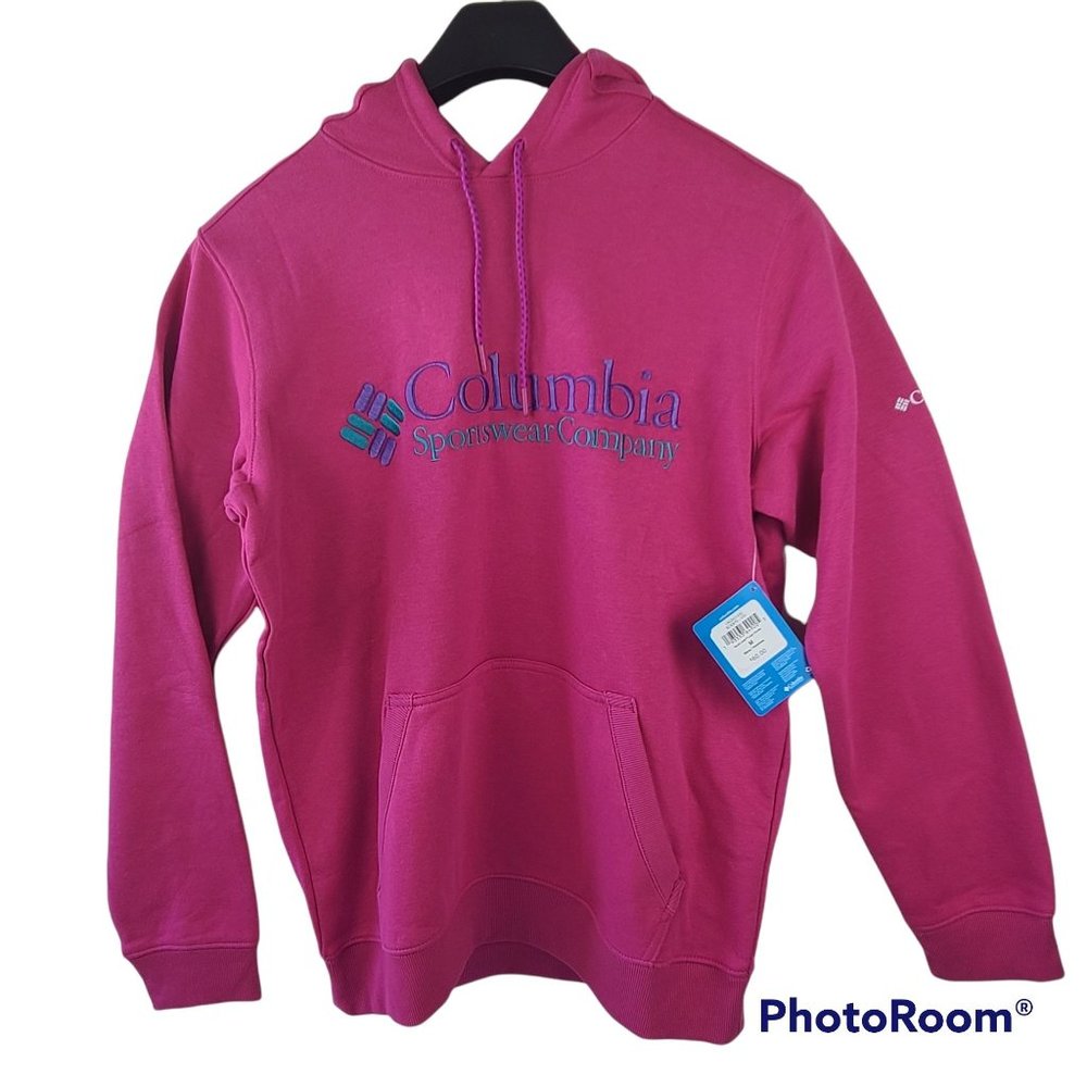 NWT Columbia Medium Fuchsia Pink South Lake Logo Hoodie
